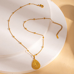 Золотой 304 Женские ожерелья-спутнички с подвеской-капелькой из нержавеющей стали, золотые, 16.14 дюйм (41 см)