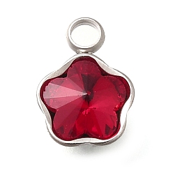 Сиамский 304 подвески из нержавеющей стали, со стразами, цвет нержавеющей стали, звезда, Сиам, 10x7.5x4 мм, отверстие : 1.8 мм