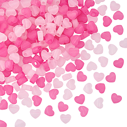 (52) Непрозрачная лаванда 240 шт. 2 цветные матовые прозрачные акриловые бусины, сердце, разноцветные, 12x13.5x7 мм, отверстие : 4.5 мм, 120 шт / цвет