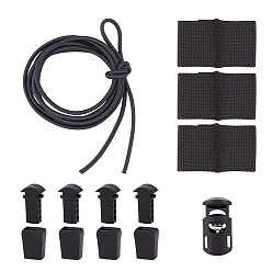 Черный Резиновый ремешок с национальным флагом. Многофункциональный тактический жилет для активного отдыха, аксессуары для рюкзака., с нейлоновой фурнитурой и пластиковыми застежками-молниями и шнурками на концах., чёрные, 3.5 мм