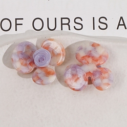 Coral Cellulose Acetate(Resin) Cabochons, Flower, Coral, 31x30mm