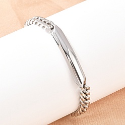 Нержавеющая Сталь Цвет 304 браслеты из нержавеющей стали с кубинскими звеньями для мужчин и женщин, ручная полировка, цвет нержавеющей стали, 8-1/4 дюйм (21 см), ссылка: 9x7x3.5мм и 45x8xx4мм