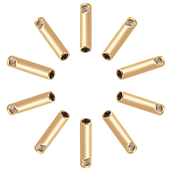 Golden PVD Vacuum Plating 304 Stainless Steel Cord Ends, End Caps, Column, Golden, 7x1.6mm, Hole: 0.8mm, Inner Diameter: 1mm, 40pcs/box