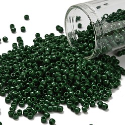(47H) Opaque Pine Green Тохо 8/0 круглые бусины, японский бисер, (47 h) непрозрачный сосново-зеленый, 3 мм, отверстие : 1 мм, Около 1111 шт / 50 г