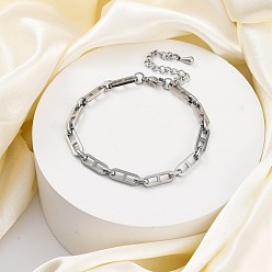 Нержавеющая Сталь Цвет 304 браслеты из нержавеющей стали, украшения для женщин, цвет нержавеющей стали, 7-5/8 дюйм (19.3 см)