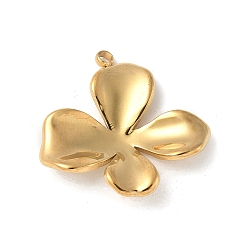 Настоящее золото 18K 304 подвески из нержавеющей стали, цветочный шарм, реальный 18 k позолоченный, 26x26x4 мм, отверстие : 2 мм