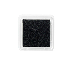 Negro Sellos de almohadilla de tinta para dedos artesanales de plástico, para niños manualidades de papel diy, scrapbooking, plaza, negro, 30x30 mm
