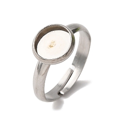 Нержавеющая Сталь Цвет 304 регулируемые кольцевые компоненты из нержавеющей стали, настройки плоских круглых колец, цвет нержавеющей стали, лоток : 8 мм, 3 мм, внутренний диаметр: 17 мм