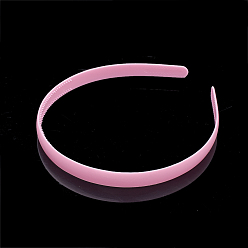 Pearl Pink Hair Accessories Plain Plastic Hair Band Findings, with Teeth, Pearl Pink, 114~120x12~12.5mm