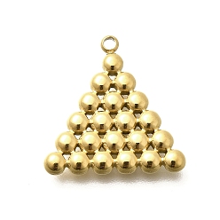 Треугольник Ионное покрытие (ip) 304 подвески из нержавеющей стали, золотые, треугольные, 18x18x3 мм, отверстие : 1.4 мм