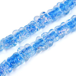 Королевский синий Бусы лэмпворк ручной работы, бабочка, с блеском порошок, королевский синий, 12~14x12.5~15.5x7~9 мм, отверстие : 1.4~1.5 мм, около 40 шт / нитка, 18.90 дюйм (48 см)