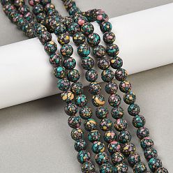 Разноцветный Природный агат бисер нитей, круглые, окрашенные, красочный, 8 мм, отверстие : 1.2 мм, около 48 шт / нитка, 14.96'' (38 см)