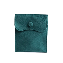 чирок Бархатные чехлы, сумка для хранения ювелирных изделий, для браслетов, Кольца, , прямоугольные, зелено-синие, 12x10 см