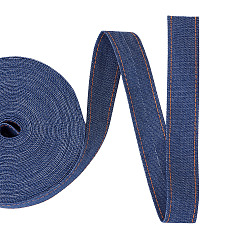 Морской Синий Простроченная джинсовая лента, аксессуары для одежды, для поделок заколка для волос аксессуары и украшение для шитья, Marine Blue, 2.5 см, 10 м / мешок