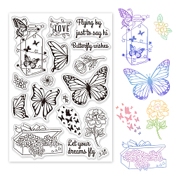Бабочка Пластиковые штампы пвх, для diy scrapbooking, фотоальбом декоративный, изготовление карт, штампы, бабочки, 16x11x0.3 см