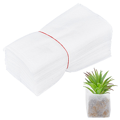 White 100Pcs Rectangle No-woven Fabric Planting Bag, Plant Supplies, White, 150x75x0.7mm