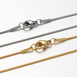 (52) Непрозрачная лаванда 304 из нержавеющей стали змей цепи ожерелья, с карабин-лобстерами , разноцветные, 17.7 дюйм (45 см)