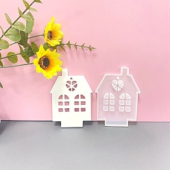 Дом Силиконовая форма, изготовление изделий из эпоксидной смолы, подсвечник, белые, дом, 135x100x11 мм