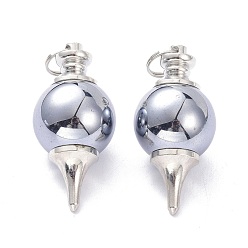 Терагерцовый камень Кулоны из терагерцового камня, с платиновой и латунной фурнитурой, конус, 49x20 мм, Перейти кольцо: 10x1.3 мм, внутренний диаметр 3 r: 8.7 мм