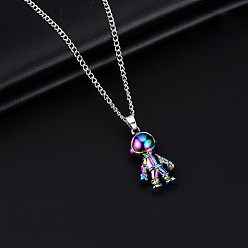 Human Кулон из сплава 201 ожерелья из нержавеющей стали для мужчин, Радуга цветов, астронавт, 27.56 дюйм (70 см)