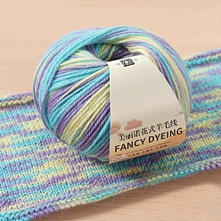 Разноцветный Пряжа шерстяная радужная сегментная окрашенная, нитки для ручного вязания, для детского свитера, шарфа, ткани, рукоделия, ремесла, красочный, 3~5 мм