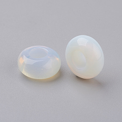 Opalite Synthetic Opalite European Beads, Large Hole Beads, Rondelle, 14x7~8mm, Hole: 6mm
