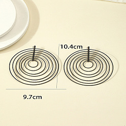 Черный Цвет Металла Серьги железа, плоско-круглые, металлический черный , 104x97 мм
