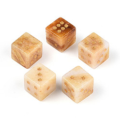 Желтый Нефрит Резные кубики из натурального желтого нефрита, для настольных игр, 15~16.5x15~16.5x15~16.5 мм
