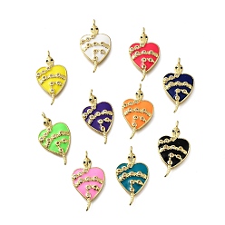 (52) Непрозрачная лаванда Латунные микро проложить кубического циркония подвески, с эмалью, сердце со змеиными чарами, без свинца и без кадмия, стойки покрытие, долговечный, разноцветные, 28.5x15.5x3 мм, отверстие : 1.6 мм