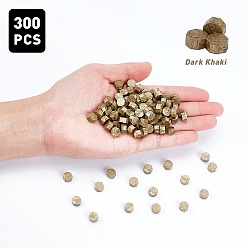 Dark Khaki CRASPIRE Sealing Wax Particles Kits for Retro Seal Stamp, with Stainless Steel Spoon, Candle, Plastic Empty Containers, Dark Khaki, 307pcs/set