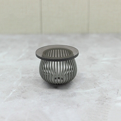 Серый Пластиковый ротанговый стул, чайный столик, украшения, миниатюрные украшения, аксессуары для домашнего кукольного домика с микро-ландшафтом, притворяясь опорными украшениями, серые, 42x46 мм