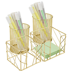 Золотой 2шт. железный держатель для ручек, с 2шт. железным держателем для заметок, золотые, 99x80 мм