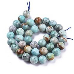 Chrysocolla Natural Chrysocolla Beads Strands, Round, 10~10.5mm, Hole: 0.9mm, about 39pcs/strand, 15.55 inch(39.5cm)