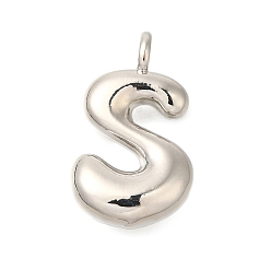 Letter S Стойки обшивки латунные подвески, без кадмия и без свинца, подвески с буквой az~z, Письмо с, 23x14x5.5 мм, отверстие : 3.5 мм