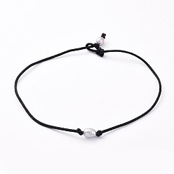 Gray Choker Necklaces, with Natural Cultured Freshwater Pearl Beads and Nylon Thread, Gray, 13.38 inch(34cm)