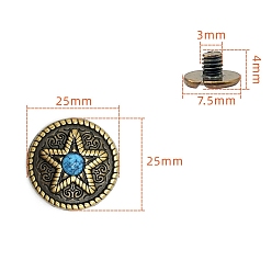 Звезда Декоративные пуговицы из сплава, с синтетическими бирюзовый, звезда, 2.5 см