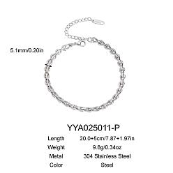 Нержавеющая Сталь Цвет Браслеты из нержавеющей стали для унисекс, цвет нержавеющей стали, 7-7/8 дюйм (200 мм)