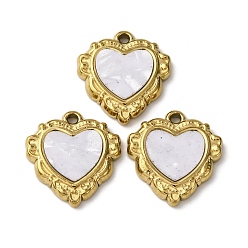 Сердце 304 подвески из нержавеющей стали смолы, ионное покрытие (ip), золотые, сердце, 16.5x15.5x2.5 мм, отверстие : 1.4 мм