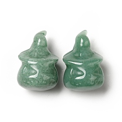 Зеленый Авантюрин Украшения из натурального зеленого авантюрина, хэллоуинская тыква в шапке ведьмы, 19x27~29 мм