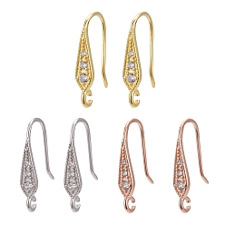 (52) Непрозрачная лаванда 925 серебро, с микропроволочными кубическими крючками серьги из циркония, с печатью 925, разноцветные, 17x3.5 мм, отверстие : 1 мм, 20 датчик, штифты : 0.8 мм