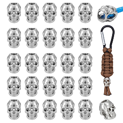 Платина 40 бусины из сплава шт., череп, платина, 15x11x11 мм, отверстие : 4.5~7 мм