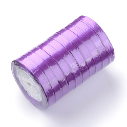 Purple Single Face Satin Ribbon, Polyester Ribbon, Purple, 1/4 inch(6mm), about 25yards/roll(22.86m/roll), 10rolls/group, 250yards/group(228.6m/group)