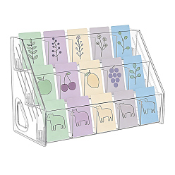 Clear 3-Tier 15-Grid Acrylic Card Display Riser Stands, Clear, 33.3x14.5x21.8cm