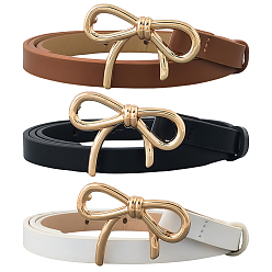 (52) Непрозрачная лаванда 3 шт. 3 ремни-цепочки из искусственной кожи с бантом из сплава для женщин, разноцветные, 990x13x3 мм, 1 шт / цвет