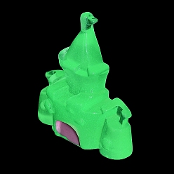 Белый Дым Светящиеся кабошонов смолы, светится в темноте, замок, серый, 37x33x12.5 мм