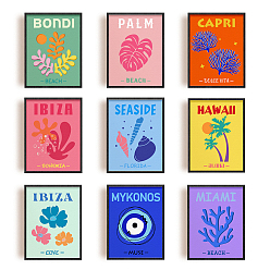 Смешанные Узоры Холст масла химического волокна висит картина, аксессуары для украшения стен дома, прямоугольные, смешанные узоры, 250x200 мм, 9 шт / комплект