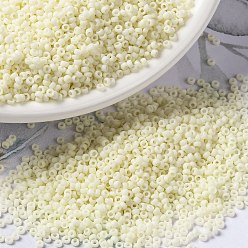 (RR2021) Матовый Непрозрачный Кремовый Миюки круглые бусины рокайль, японский бисер, 15/0, (р-р 2021) матовый непрозрачный крем, 1.5 мм, Отверстие: 0.7 мм, о 5555 шт / бутылка, 10 г / бутылка