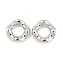 Platinum CCB Plastic European Beads, Large Hole Beads, Flat Round, Platinum, 20x5mm, Hole: 9.5mm