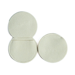 Бежевый Мешочки для украшений из микрофибры, складные подарочные пакеты, для кольца колье серьги браслет ювелирные изделия, плоско-круглые, бежевые, 7x7 см