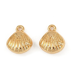 Shell Shape Латунные подвески на тему океана, долговечный, без никеля , реальный 18 k позолоченный, формы раковины, 10x9x4 мм, отверстие : 1.2 мм